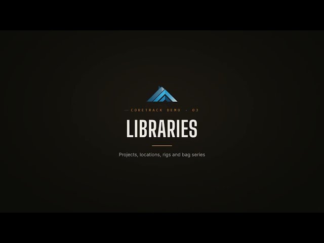 03 — Libraries: Projects, Locations, Rigs & Bag Series