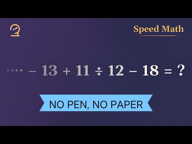 Speed Math EP3 | Hold It In Your Head — Mental Math Challenge