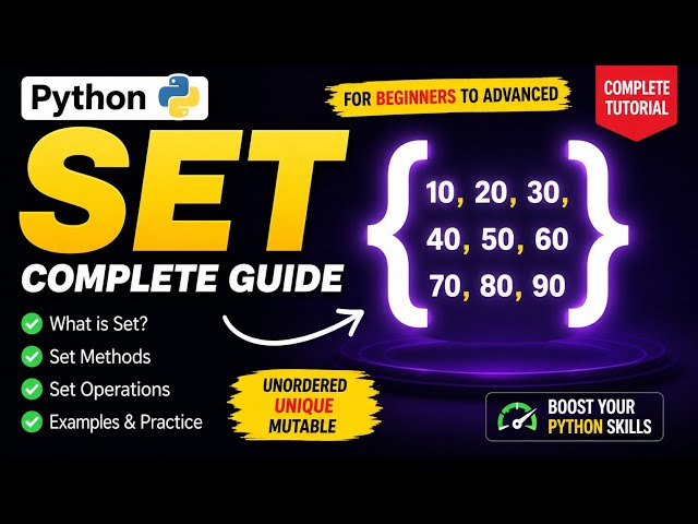Python Set Tutorial in Hindi | Set Data Type Complete Guide | Interview Questions & Examples