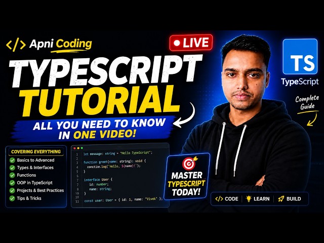 🚀 TypeScript Complete Tutorial in Hindi | Learn TypeScript from Beginner to Advanced | Full Course