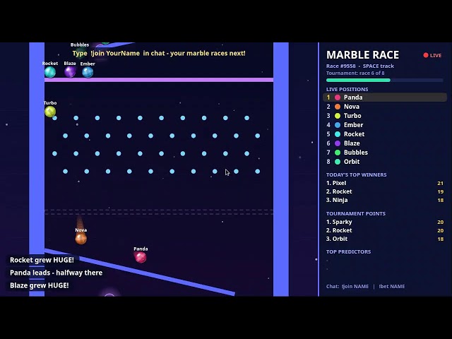 Marble Mayhem 24/7 | Live Marble Races - !join to Race!