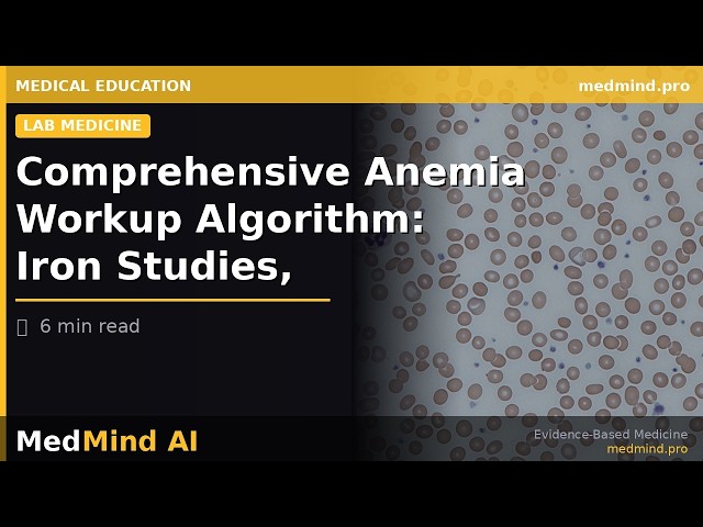 Comprehensive Anemia Workup Algorithm: Iron Studies, Reticulocyte Assessment, and Clinical Decision‑