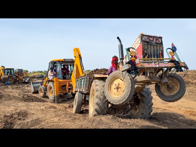 Many JCB 3DX Backhoe Loader Loading Mud in many Tractor | Jcb video | Jcb tractor