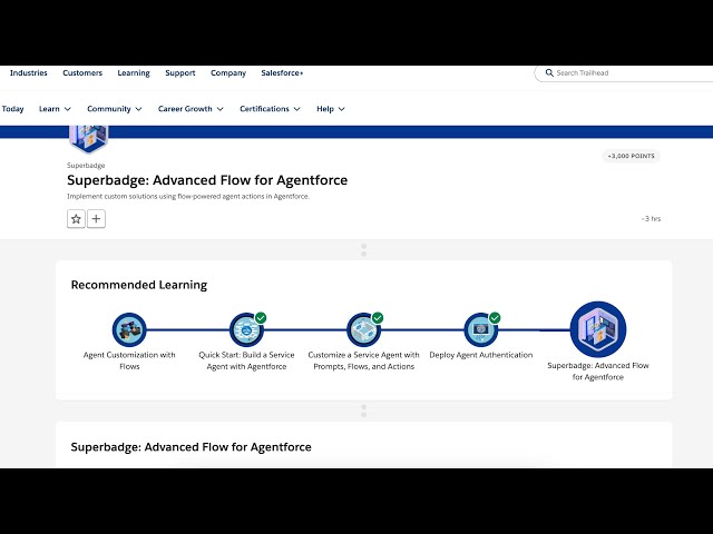 Agentforce Legend ||  Advanced Flow for Agentforce Superbadge