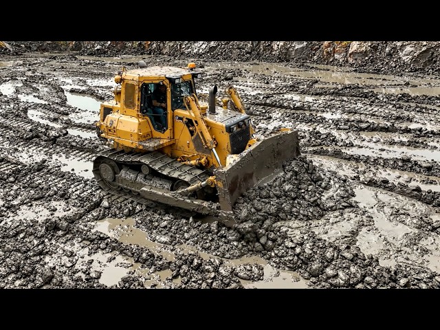 Incredible Bulldozer Operator Working Pushing Dirt Mud | Mud Cleaning By Bulldozers Operation