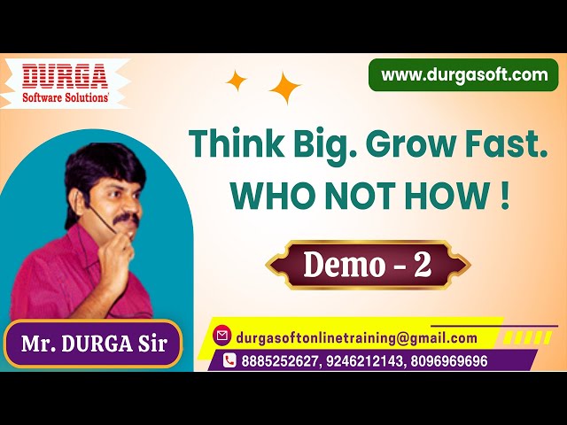 Think Big. Grow Fast. WHO NOT HOW ! tutorials || by Mr. DURGA Sir On 26-07-2025 @7AM IST