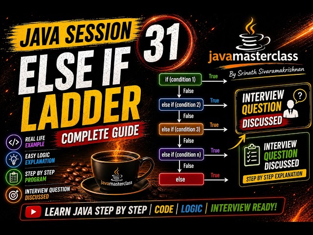 Else If Ladder in Java | Real-Time Examples + Interview Questions | Java Session 31
