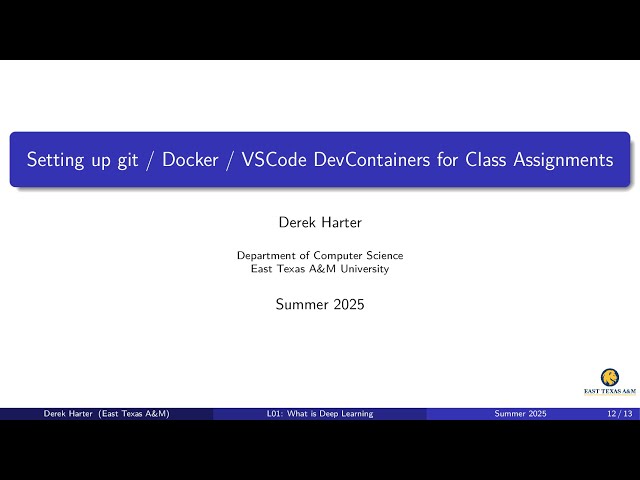 C01: Setting up git / Docker / VSCode DevContainers for Class Assignments