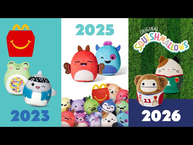 Happy Meal McDonald's Squishmallows 2023 vs 2025 vs 2026