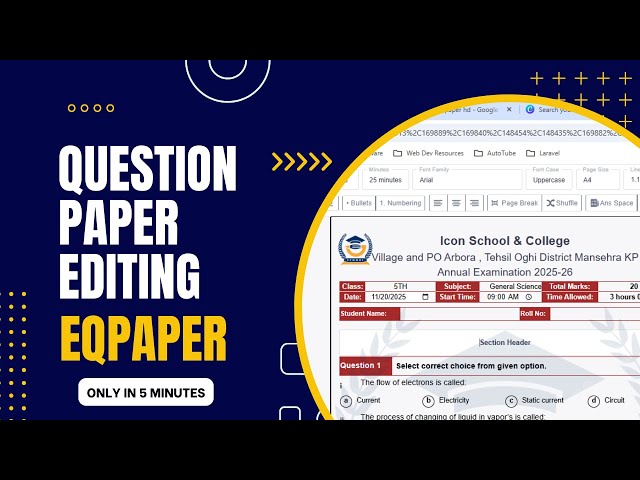 Question Paper Live Editing Feature