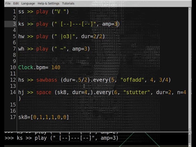 sk8noise | Livecoding |Python | asccii art |
