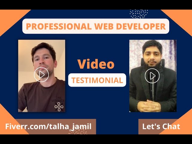 Talha Jamil Freelance Web Developer Upwork Introduction Video | Website Designer