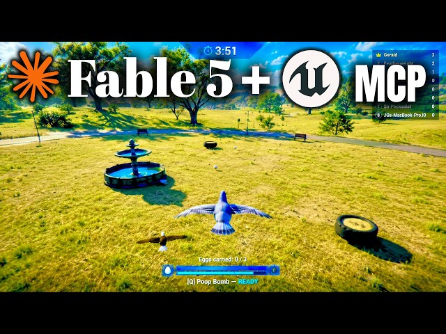Unreal Engine MCP: Claude Fable 5 Makes Bird Game 3 from Scratch. INSANE!