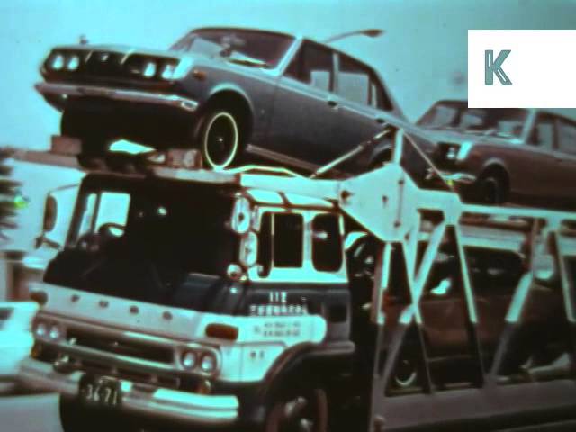 1970s Japan, Car Manufacturing, Automobiles, Exports, Colour Archive Footage