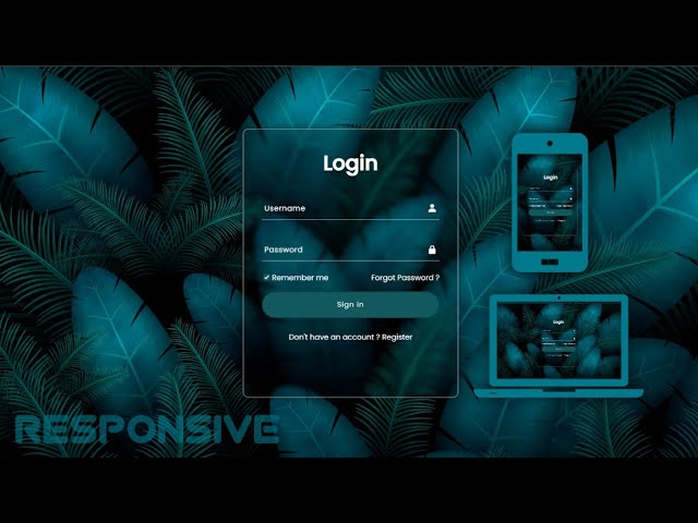 Responsive Login & Registration Form using HTML , CSS & JavaScript.