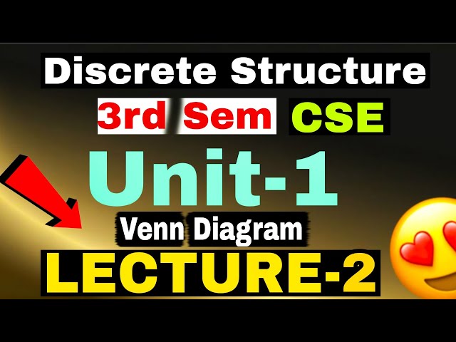|| DISCRETE STRUCTURE || 3rd Semester  (CSE) UNIT-1 = Venn Diagram LECTURE-2 😍@Engineerdude-g6m 