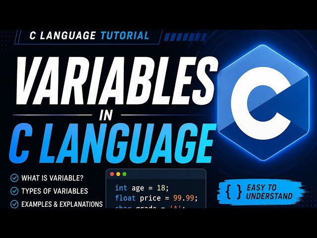 Variables in C Language Explained 🔥 | C Programming Tutorial for Beginners