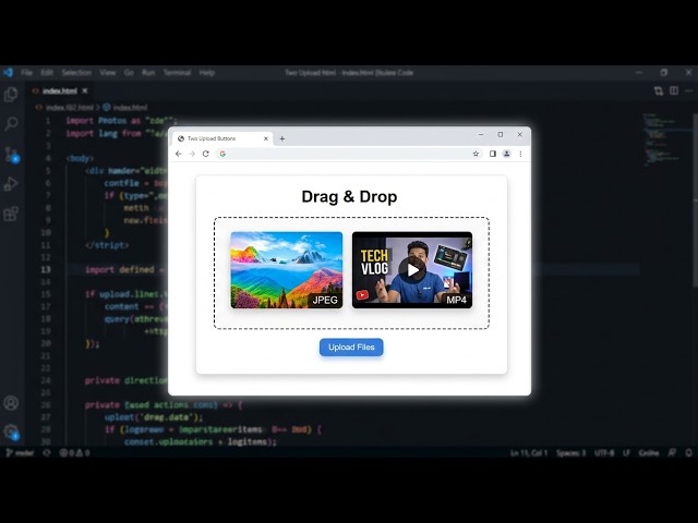 How to Upload Photo & Videos in HTML, CSS, & JavaScript