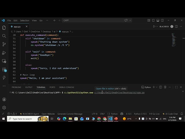 AI Jarvis | python | AI Assistant 