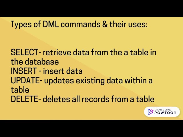 Data Manipulation Language (DML) SQL