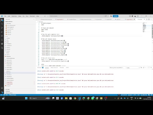 Compiler Project | withOut UI | CSE 712