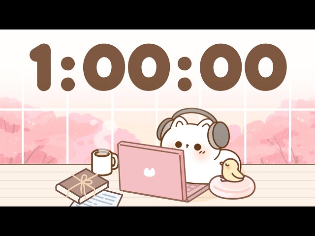 60 Minute Timer 🐱 1 Hour Study Timer for Classroom Focus