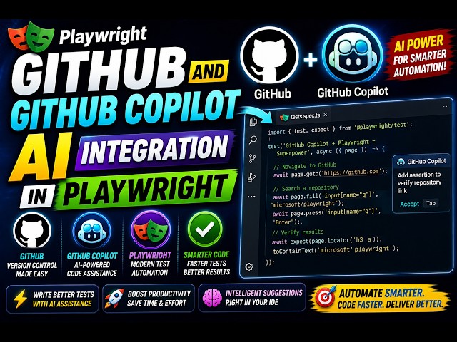 Playwright Tutorial 14 : Github and Github copilot AI integration in Playwright