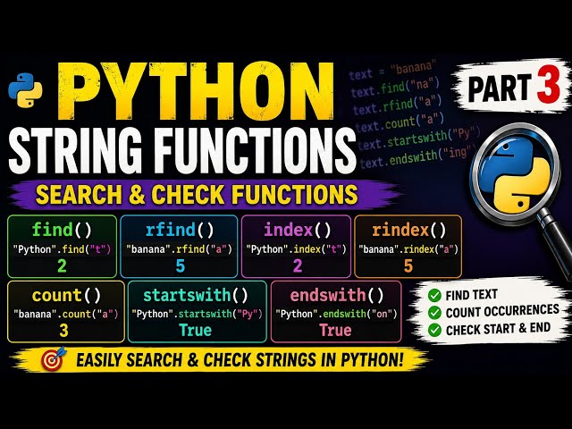 #14 Python Strings Functions | Easy | Part 3