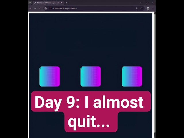 Day 9 of learning CSS.I thought margins were the answer.  #cssgrid  #shorts #coding #flexbox #css