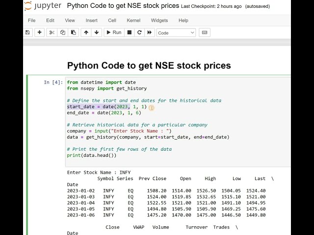 Day 142 : Python Code to get NSE stock prices