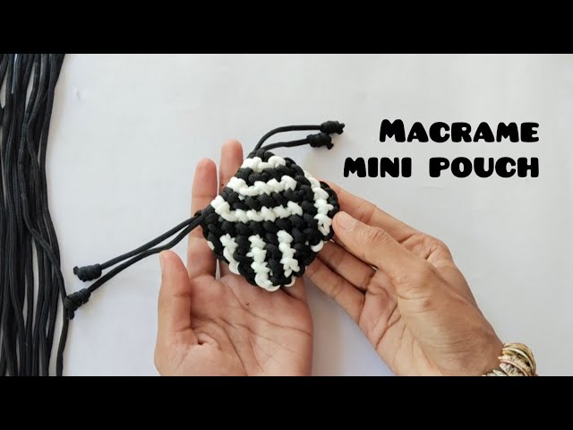 DIY | Macrame pouch | macrame bag tutorial | macrame mini bag | nylon macrame #handmade #macrame