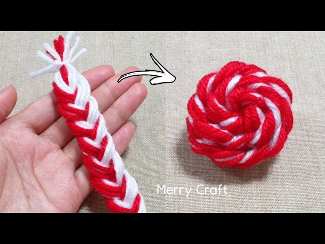 Super Easy Woolen Flower Making - Amazing Hand Embroidery Designs - Sewing Tips and Trick -DIY Craft