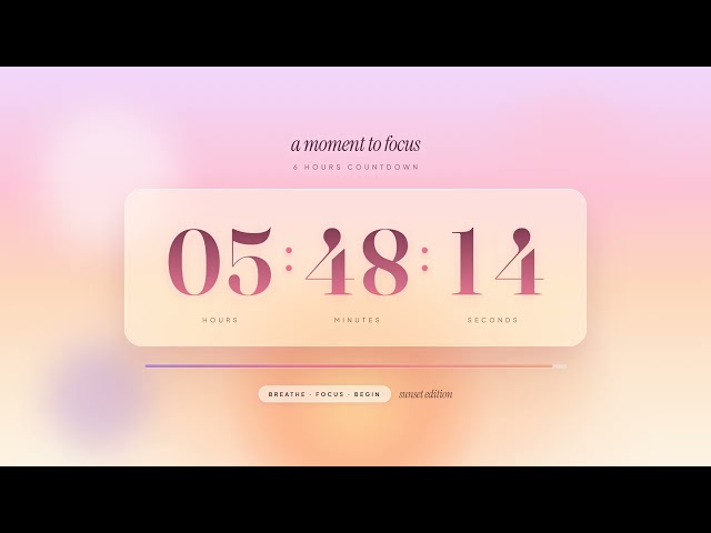 🌅 6 Hours Timer · Cozy Sunset Aesthetic · Study / Focus / Sleep Countdown