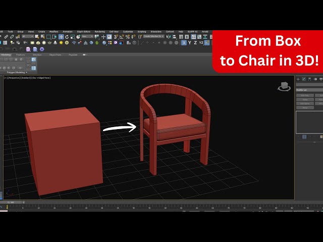 From Box to Modern Chair in 3D | Full 3ds Max Transformation