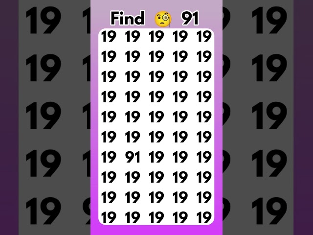 Find the odd number 91 #shorts #youtubeshorts #oddoneout
