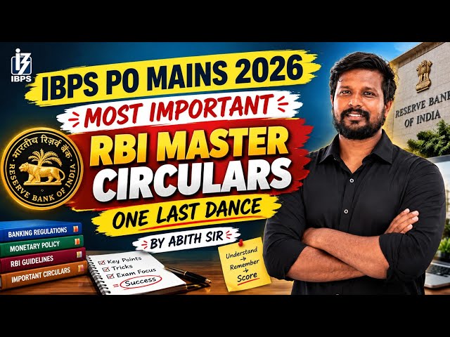 IBPS PO MAINS 2026 | MOST IMPORTANT RBI MASTER CIRCULARS | ONE SHOT VIDEO | BY ABITH SIR