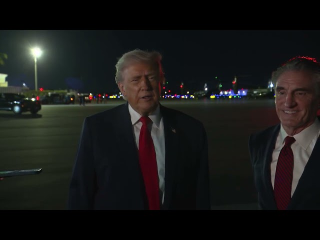 President Trump Gaggles with Press Upon Departure in Palm Beach, FL. Jan. 19, 2026