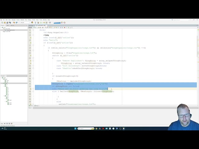PHP Song Organizer Setup and Debugging with Xdebug