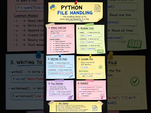 Python File Handling Explained in 60 Seconds 📂| Read, Write & Open Files | Python Tutorial#pythonic