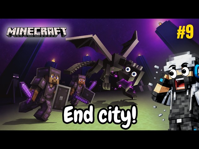 WE FINALLY DEFEATED the Ender Dragon in MINECRAFT Survival! 🐉🔥| Netherite armor & Upgrade | #9