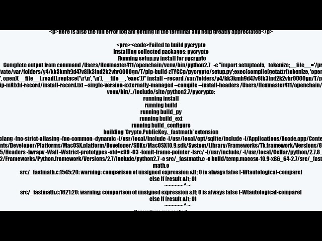 Error installing pycrypto on my mac