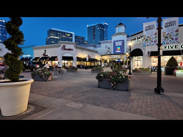 Walking in 4k around Raleigh, NC ~ North Hills Sunset Walk