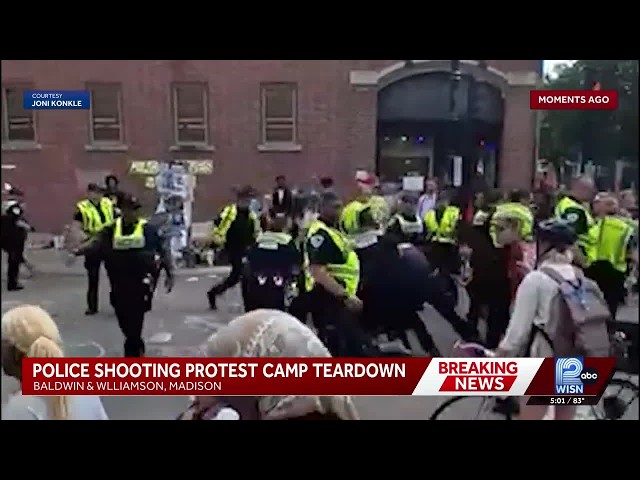 Madison protesters, police clash at encampment site