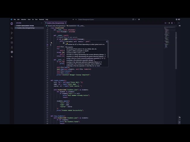 Student Management System in Python | Context Manager & JSON File Handling Explained