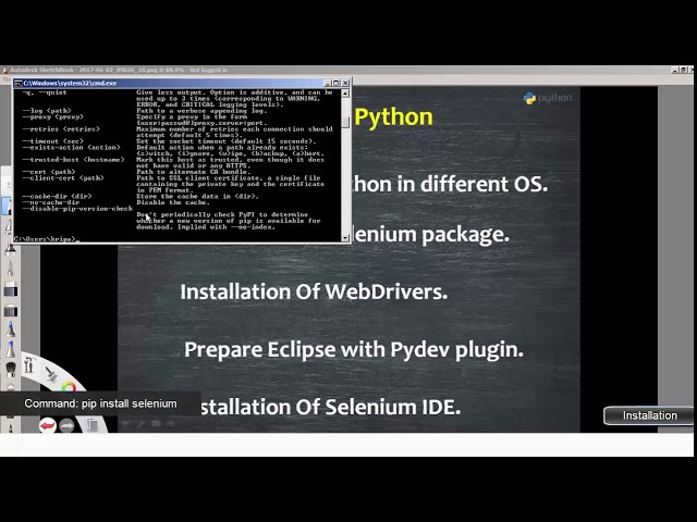 Python pip and selenium installation