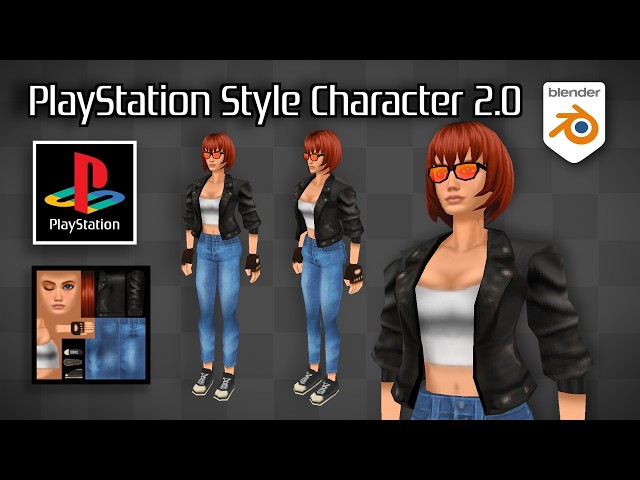 I Made a Better PS1-Inspired Character in Blender (Low Poly Retro Look)