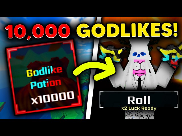 I Used 10,000 GODLIKE POTIONS On ONE ACCOUNT... | Sol's RNG