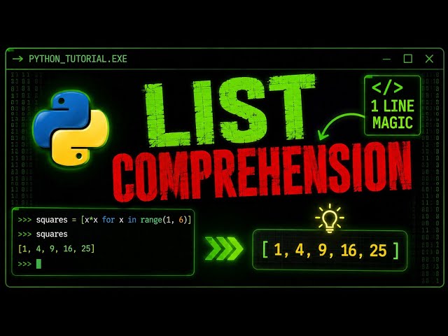 Learn Python List Comprehensions in 2 Minutes 🔥 | Made Easy | Replace for Loops in 1 Line!