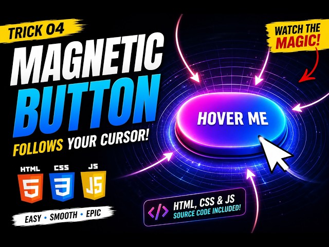 This Button Follows Your Cursor 😱 | Magnetic Button Effect with HTML CSS & JS