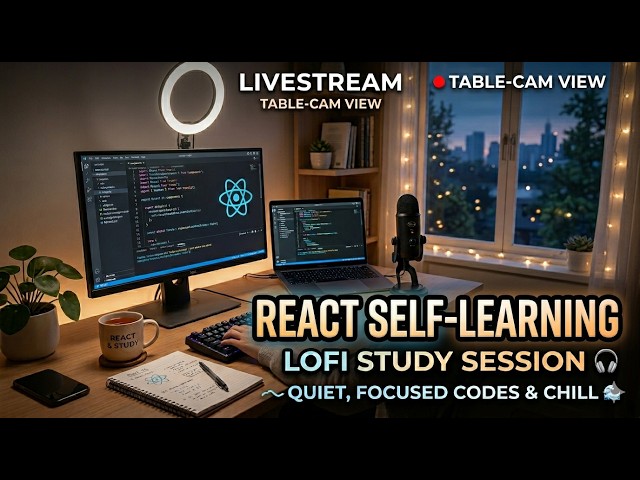 💻 Study With Me: Learning React.js From Scratch 🚀 (Lofi / Table Cam / No Talking)